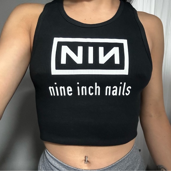 Nine inch Nails shirt, NIN, Crop top, unisex, goth clothing, alternative - Picture 2 of 3